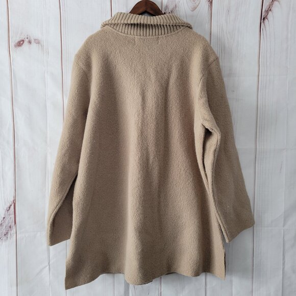Vintage Centigrade Outerwear Tan 100% Wool Women’s Plus 2x Long Button Down - Picture 4 of 8